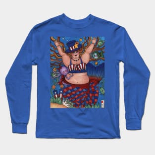 Red White & Blue Mermaid Long Sleeve T-Shirt